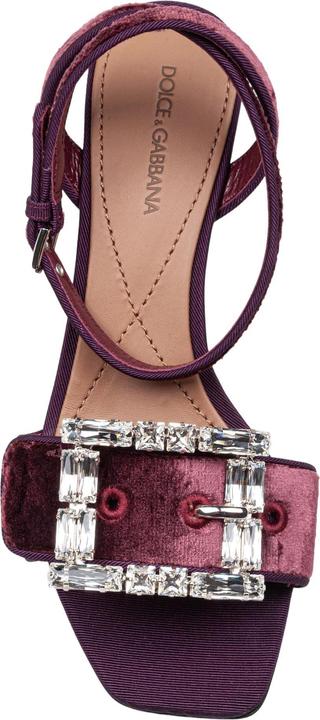 Produktbild Dolce & Gabbana velvet sandal in vinacca color with buckle with stones (36)