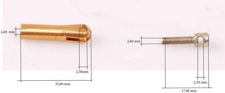 Immagine prodotto Modellbau Lindinger raccordo per fune di tensione in ottone 10 pz. senza bullone, foro 2,5mm