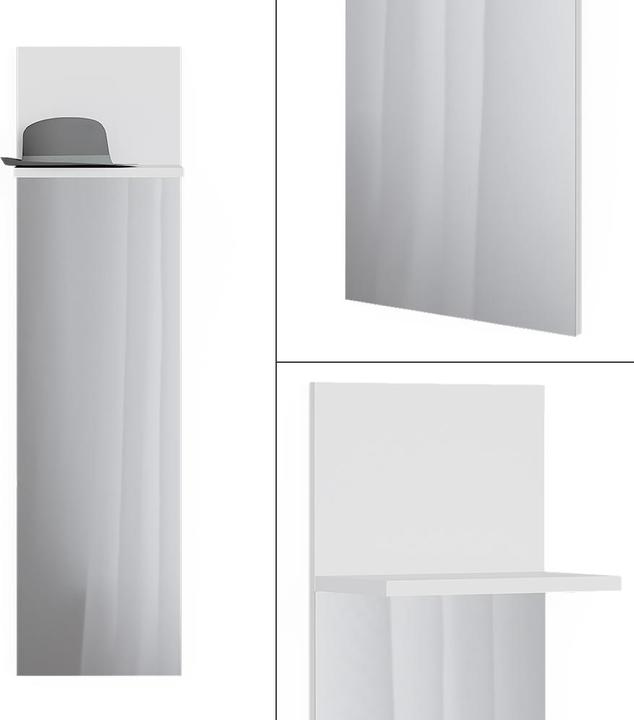 Immagine prodotto Vicco Appendiabiti da parete Siri, bianco, 36 x 135 cm con specchio