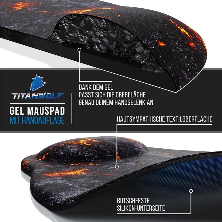 Actual product image Titanwolf Gaming Mouse Pad, with Wrist Pad, Office Gel Mouse Pad with Wrist Pad