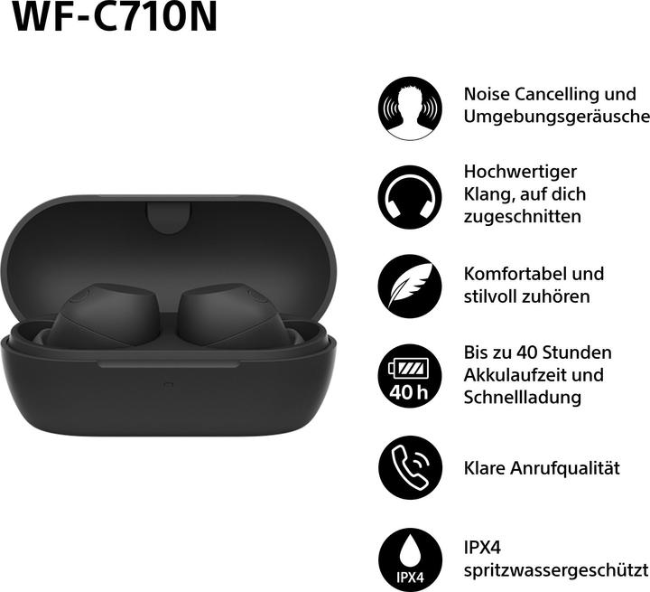 Actual product image Sony WF-C710N (NC, 8.50 h, Wireless)