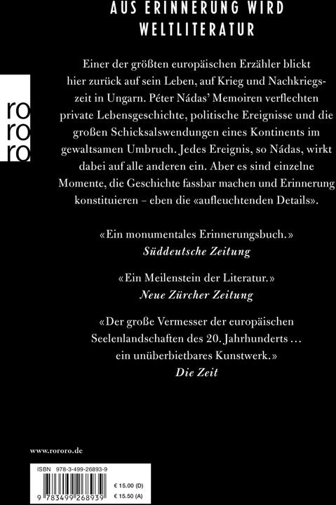 Actual product image Aufleuchtende Details (German, Péter Nádas, Christina Viragh, 2019)