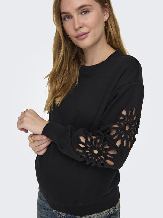 Actual product image Only Maternity Regular fit Round neck Maternity Low shoulder sweatshirt Sweatshirt (XXL)