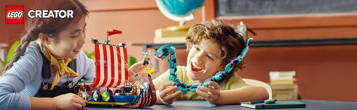 Produktbild LEGO Wikingerschiff mit Midgardschlange (31132, LEGO Creator 3-in-1)