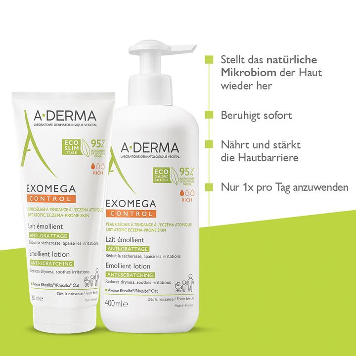 Actual product image A-Derma Exomega Control Mleczko Emolient, 200 ml (Body milk, 200 ml)