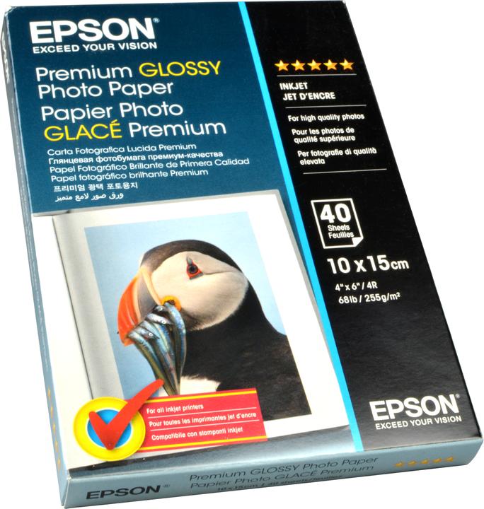 Actual product image Epson Premium glossy photo paper (255 g/m², 10 x 15 cm, 40 x)