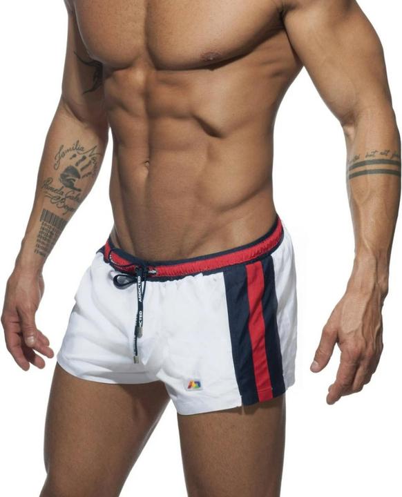 Addicted Stripes Basic Swim Short white