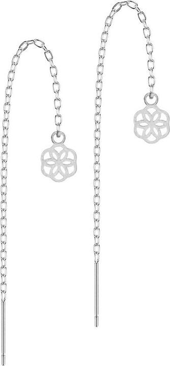 Produktbild Star Piercing Ohrstecker silber freifallende Kette Blume des Lebens (Chirurgenstahl 316L, ohne Messing)