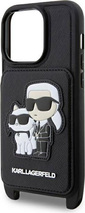 Productafbeelding Karl Lagerfeld KLHCP14XCSAKCPMK iPhone 14 Pro Max 6,7" hardcase czarny/zwart Crossbody Saffiano Karl (Apple iPhone 14 Pro Max)