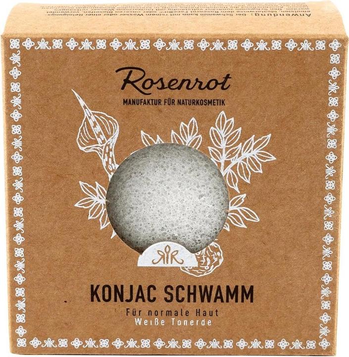 Rosenrot Konjac Schwamm - Weisse Tonerde