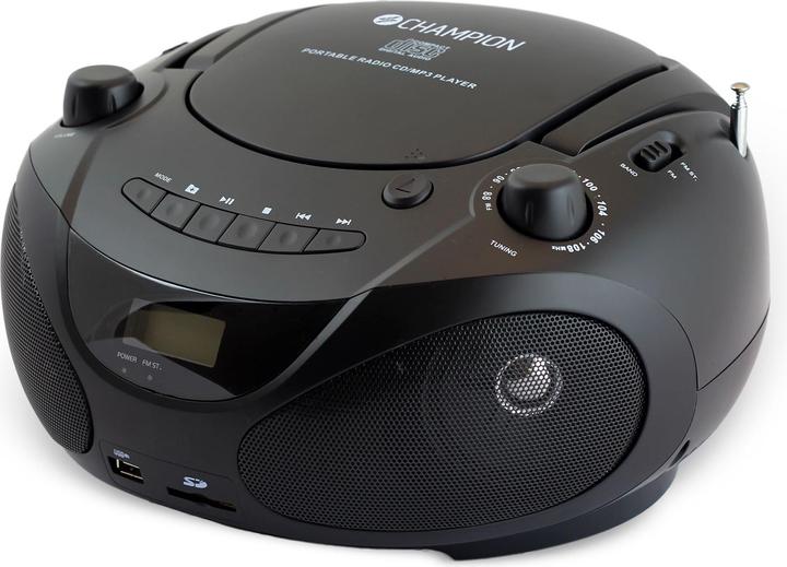 Image du produit Champion Boombox CD/Radio/MP3/USB Schwarz (FM, VHF)