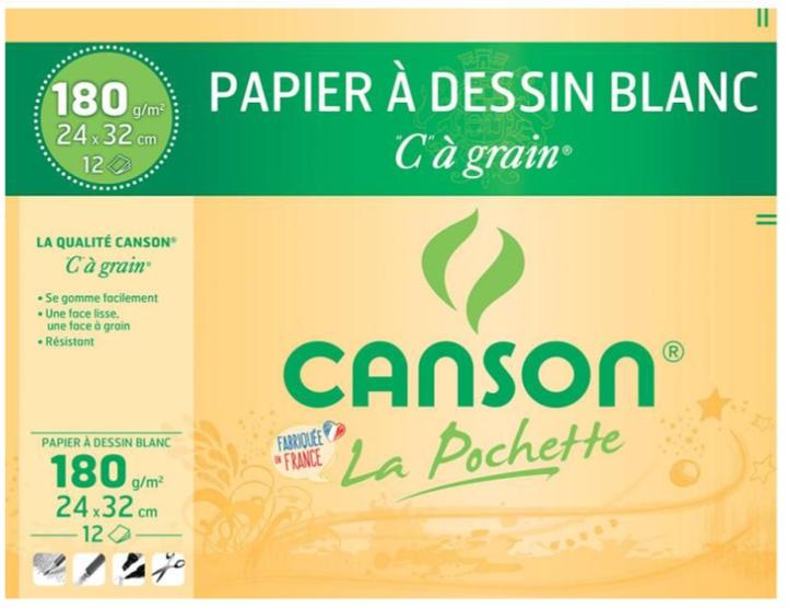 Actual product image Canson Drawing paper "C"... Grain, 320 x 240 mm, 180 gsm (320 x 240 mm, Plain)