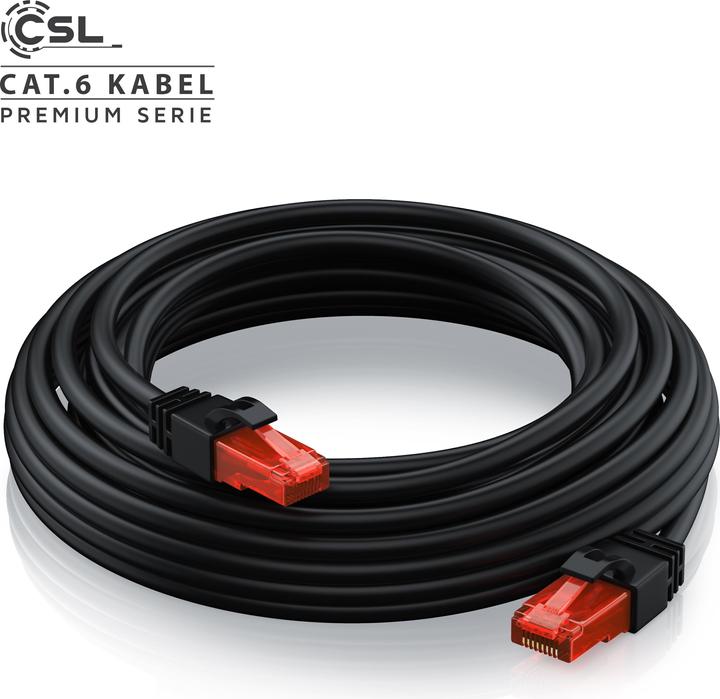 Actual product image CSL CAT.6 network cable - Ethernet Gigabit Lan cable RJ45 - patch cable - comp. CAT.5 CAT.6 CAT.7 CAT.8 (UTP, CAT6, 25 m)
