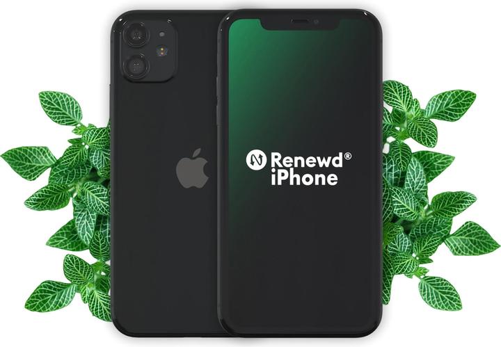 Actual product image Renewd iPhone 11 (64 GB, Black, 6.10", 12 Mpx, Dual SIM, A / Like new)