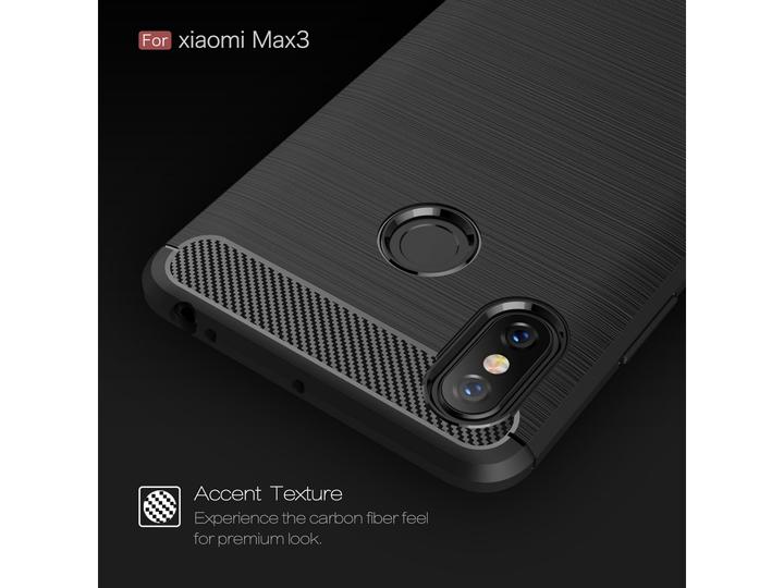 Immagine prodotto Screenguard Xiaomi Mi Max 3 Scafo Carbonio Spazzolato Morbido TPU (Mi Max 3)