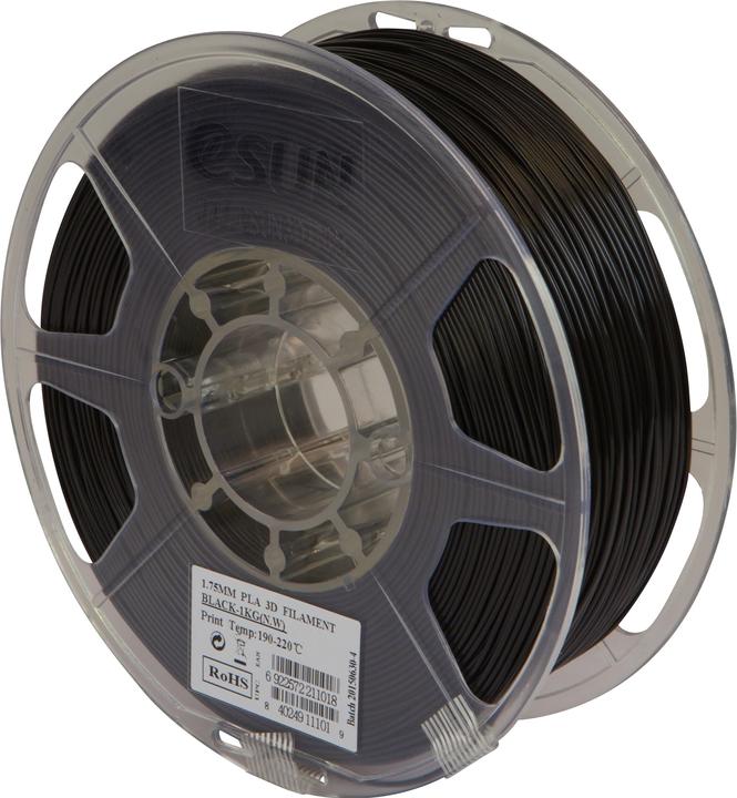 Produktbild eSUN PLA+ 1.75mm Schwarz 1Kg (PLA+, 1.75 mm, 1000 g, Schwarz)