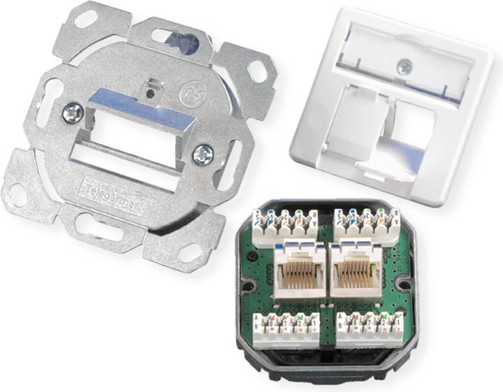 Produktbild Telegärtner TELEGAERTNER UPDose Cat6/Cl.E double 2xRJ45 alpinwhite AMJ45 (25.16.8650)