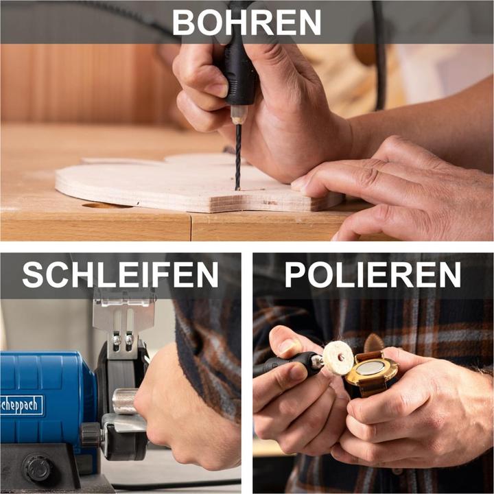 Image du produit Scheppach Ponceuse double avec arbre flexible HG35 (Meuleuse d'établi, 120 W)