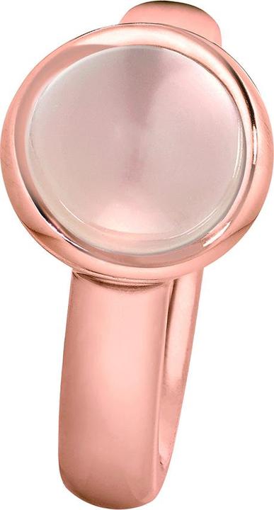 Immagine prodotto Xen Anello con calcedonio bianco grande da 10 mm placcato oro rosa (54)