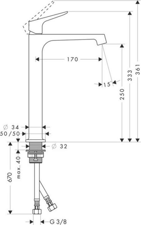 Immagine prodotto Axor Citterio M Miscelatore monocomando per lavabo per lavabo senza scarico a scomparsa