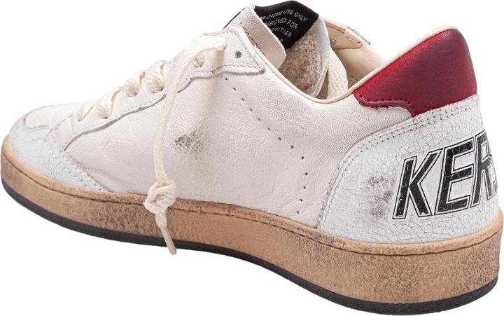 Produktbild Golden Goose ball star sneakers in leather and suede color white / silver / red (42)