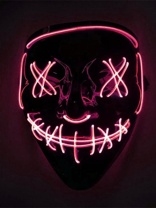 Actual product image PhoneLook Cosplay Mask The Purge Neon LED Face Mask Universal Size