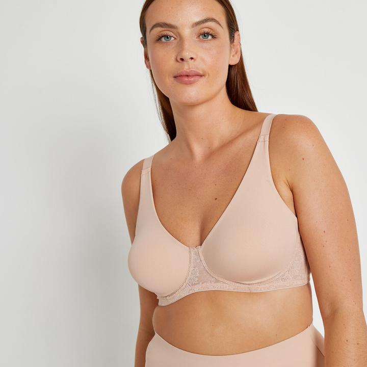 Image du produit La Redoute Collections Soutien-gorge minimiseur en microfibre et dentelle (80 E)