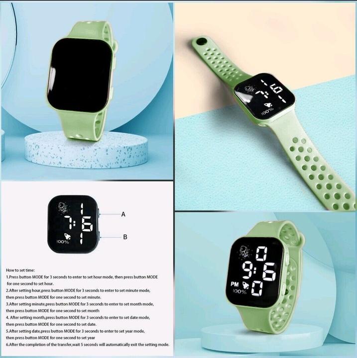 Immagine prodotto Cbx P1 Fashion LED orologio digitale con cinturino in silicone display 12 ore verde (128.70 mm)
