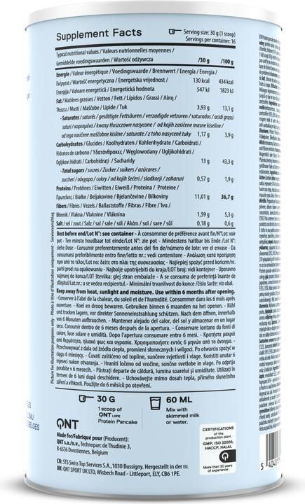 Nutritional values and ingredients QNT Protein Pancake (Blueberry, 1 pcs., 500 g)