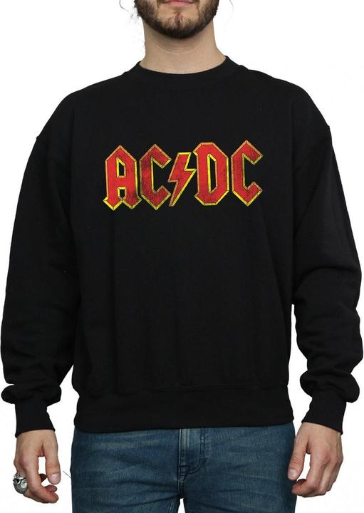 Actual product image AC/DC Mens Distressed Logo Cotton Sweatshirt (L)