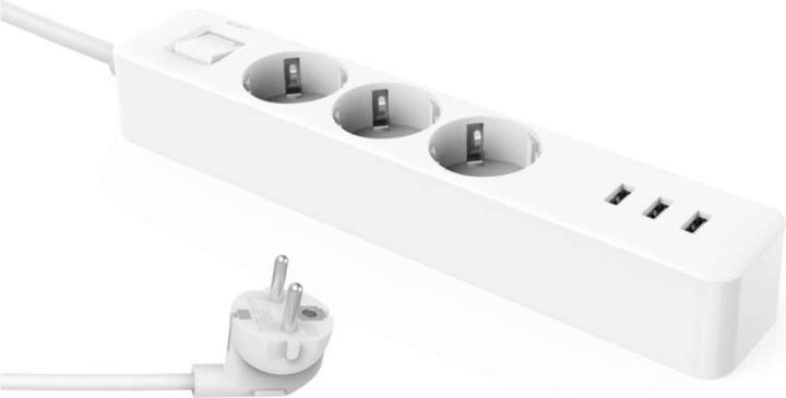 Actual product image Xiaomi Power strip MI NRB4030GL (3 × socket, 16 A, 1.4 m, white color) (3 x, CEE 7/16, 1.40 m)