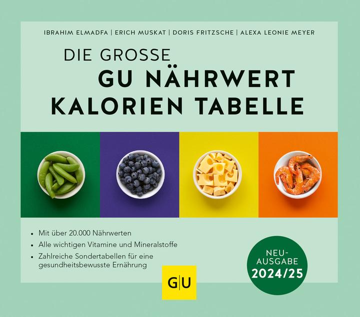 Produktbild Die grosse Nährwert-Kalorien-Tabelle 2024/25 (Deutsch, Erich Muskat, Alexa Leonie Meyer, Ibrahim Elmadfa, Doris Fritzsche, 2023)