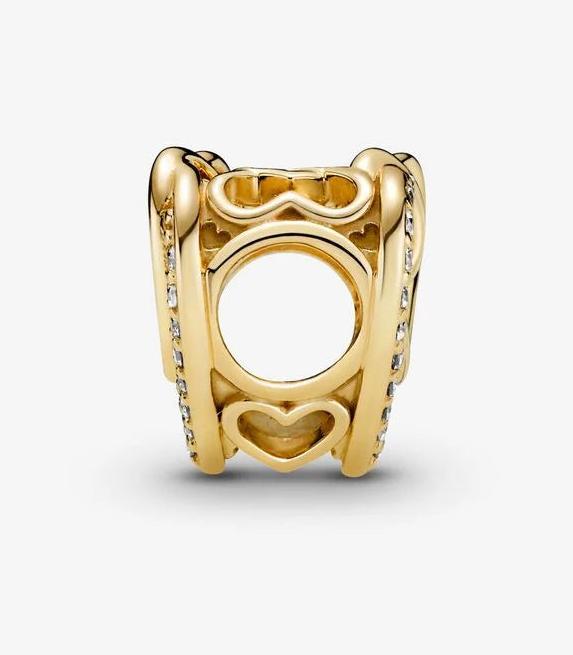 Produktbild Pandora 14k Gold Funkelnde Verschlungene Herzen Charm (Metalllegierung vergoldet)