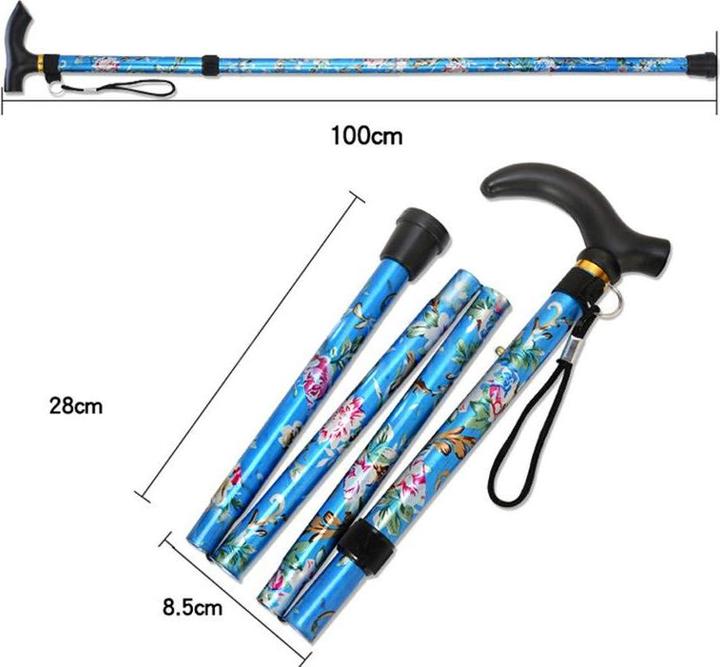 Image du produit JTI Canne pliante - bleue - réglable - 81-92 cm