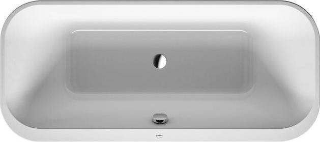 Duravit Vasca da bagno HAPPY D.2 PLUS 180x80 freist rivestimento acrilico bianco bianco (170 l, 180 cm, 80 cm)