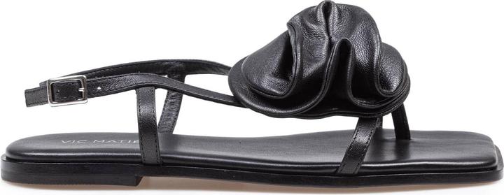 Produktbild Vic Matie square open sandal in leather with applied flower color black (36)