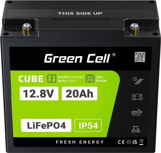 Image du produit GreenCell Green Cell CUBE LiFePO4 battery 20Ah 12.8V 256Wh lithium iron phosphate battery for tractor, lawn mo (12.80 V, 20 Ah)