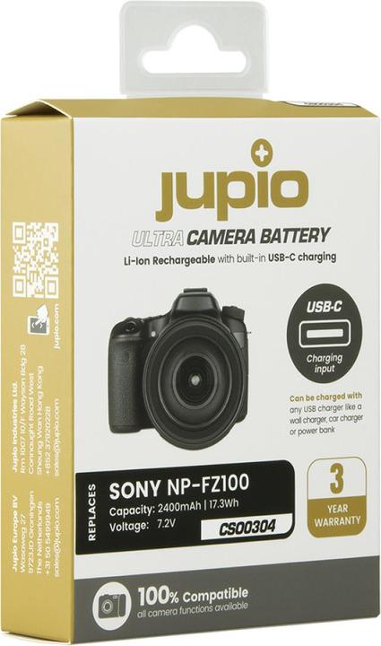 Actual product image Jupio NP-FZ100 Ultra C (USB-C Input) 2400mAh (Rechargeable battery)