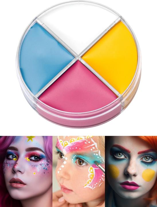 Actual product image Kryolan Creme Schminke blau-gelb-rosa-weiss Make-up 15 ml
