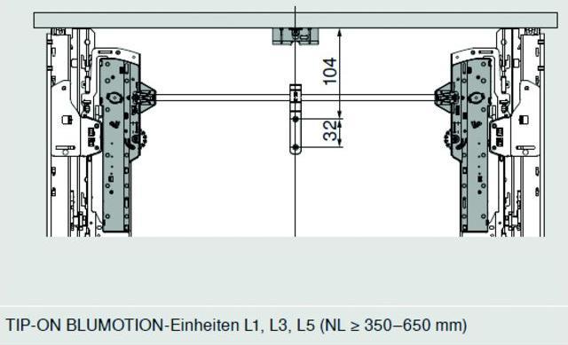 Actual product image Blum Bracket for synchronizing shaft TIP-ON BLUMOTION