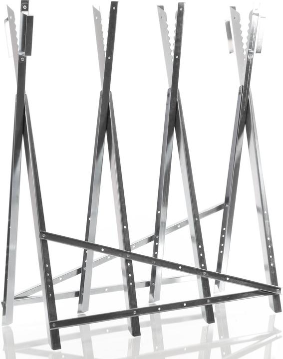 Actual product image Wiltec Folding sawhorse 4 log holders galvanised Timber sawhorse Sawing aid Toothing (80 cm, 84 cm)
