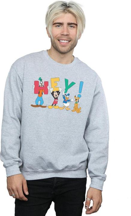 Actual product image Disney Mens Mickey Mouse Friends Hey Sweatshirt (XXL)