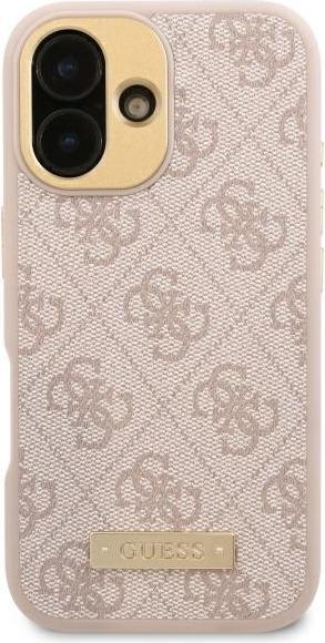 Productafbeelding Guess GUHMP16XU4GPRP iPhone 16 Pro Max 6,9" różowy/roze hardcase 4G Logoplaat MagSafe (Apple iPhone 16 Pro Max)