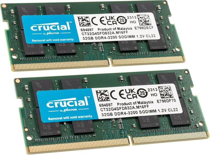 Produktbild Crucial Laptop Memory (2 x 32GB, 3200 MHz, DDR4-RAM, SO-DIMM)
