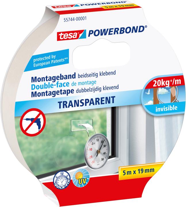 Actual product image tesa Powerbond mounting tape transparent (19 mm)