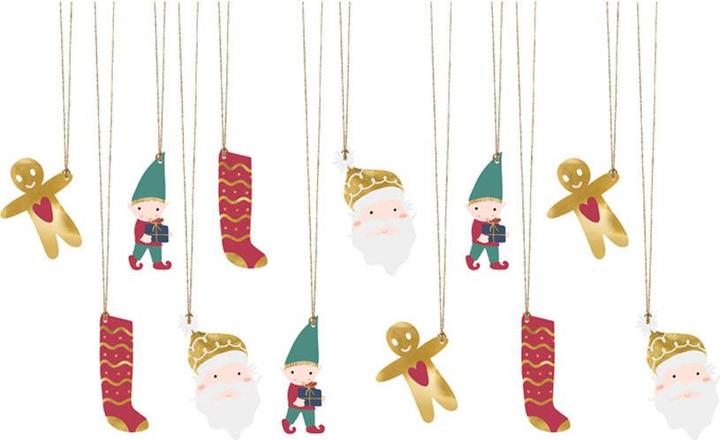 Immagine prodotto Partydeco Etichette regalo Babbo Natale, mix (1 pz. / 12 pz.) (Taglia unica)