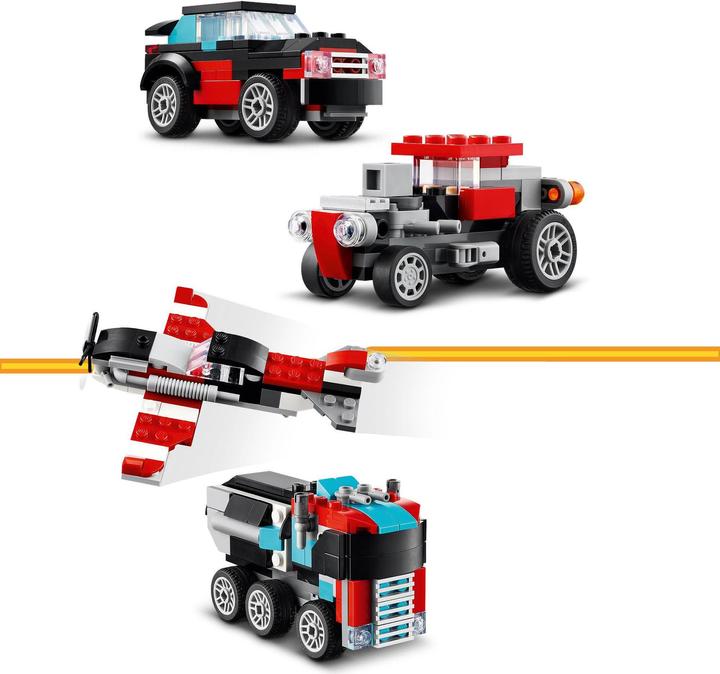 Image du produit LEGO 31146 Remorque surbaissée avec hélicoptère (31146, LEGO Creator 3-in-1)