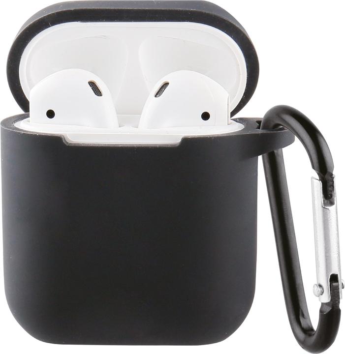 Produktbild Vivanco Apple AirPod Case 1&2 schwarz 61646 AIRPODCASEVVBK Schutzhülle mit Karabiner (Kopfhörer Tasche)