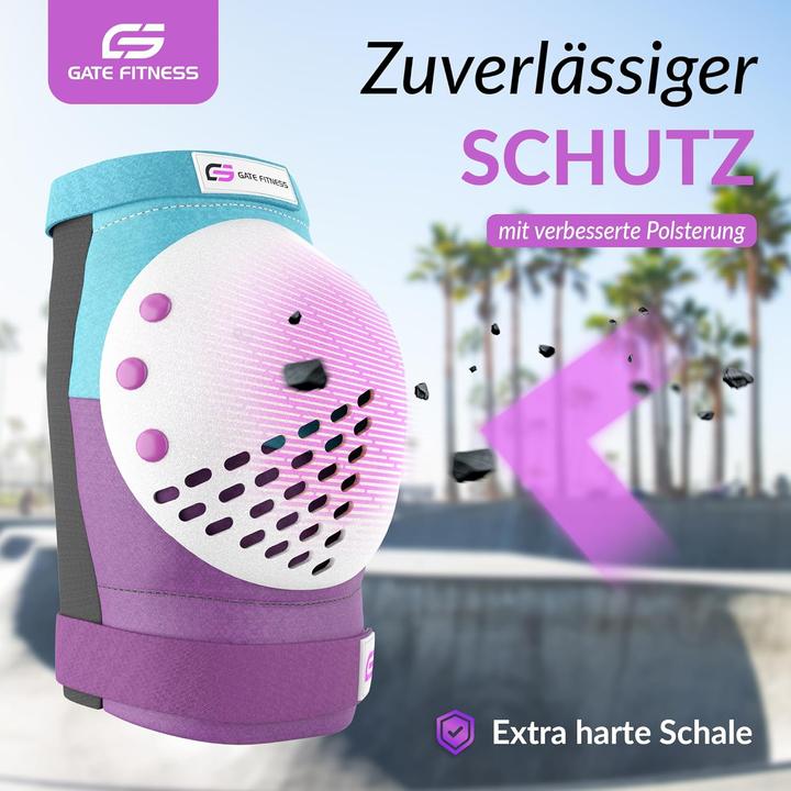 Produktbild Gate Fitness 6-teilige Protektoren-Set für Kinder & Jugendliche (M, Handgelenkschoner, Ellbogenschoner, Knieschoner, 6 Stück)