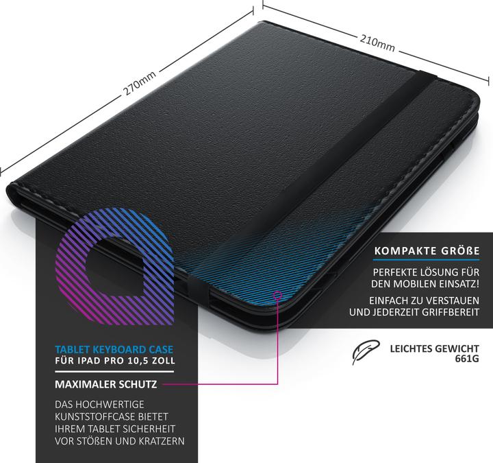 Produktbild Aplic Tablet Tastatur, Bluetooth-Keyboard, 9-10" Tablets Kunstledercase für den Transport (DE, Tablets 9"-10")